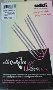 addiCrasyTrio Unicorn long - pletilke za nogavice ali kape, Unicorn 30 cm
